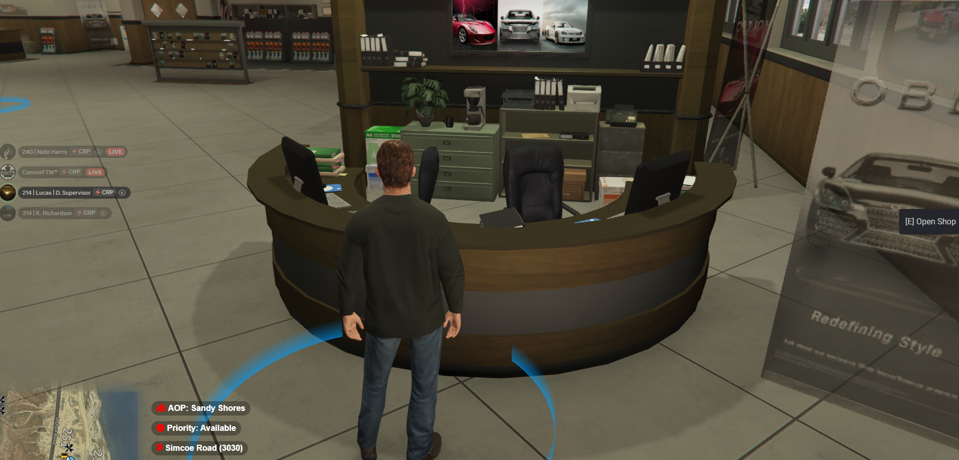 Opening Dealership Menu