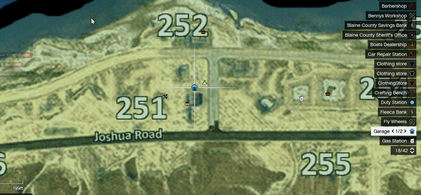 Garage Locations on Map