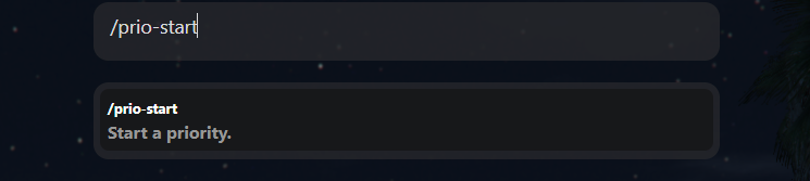 Using prio-start command